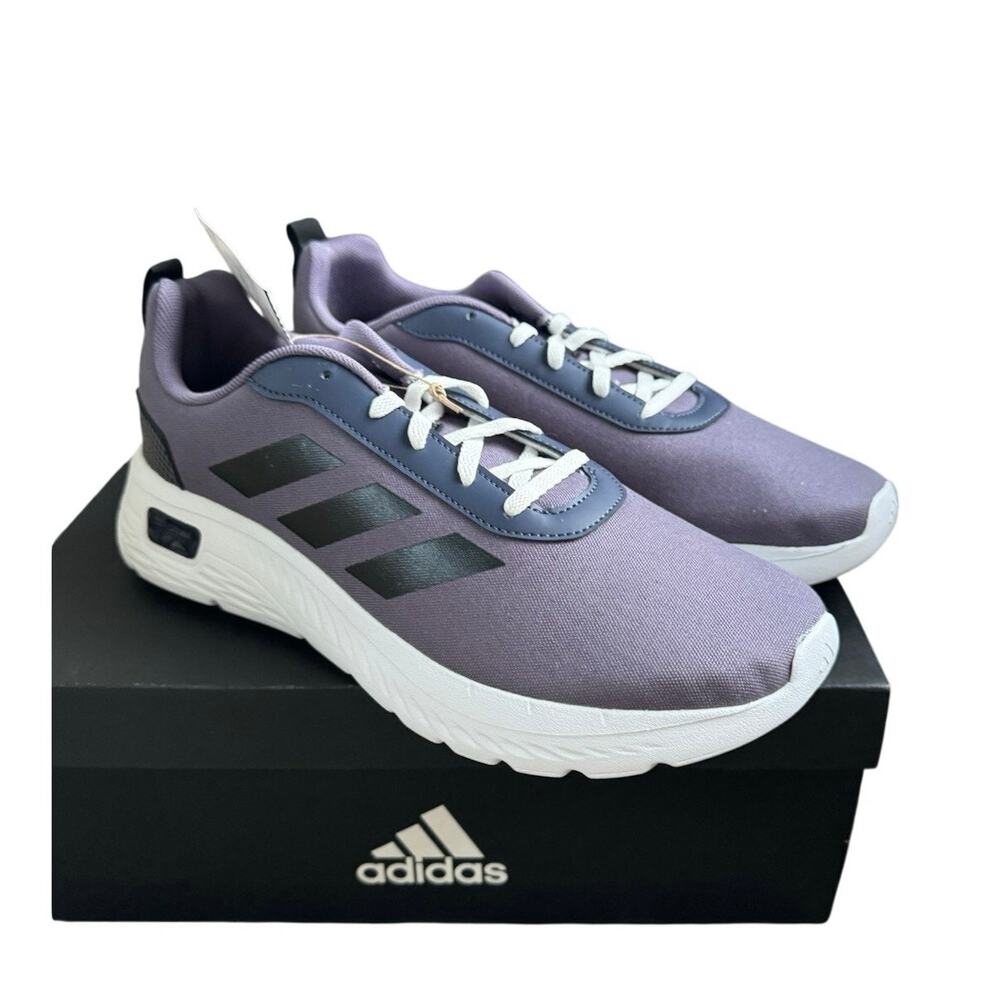 Adidas Cloudfoam Comfy LE 3 Purple Black Slip-On Shoes Mens 9.5 / Womens 11 NEW